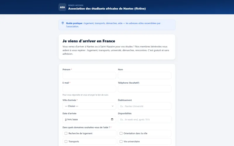 Étape 1 : L’étudiant fait sa demande (démonstration)