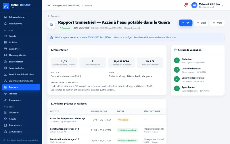 Étape 4 : Le rapport au bailleur est prêt (démonstration)